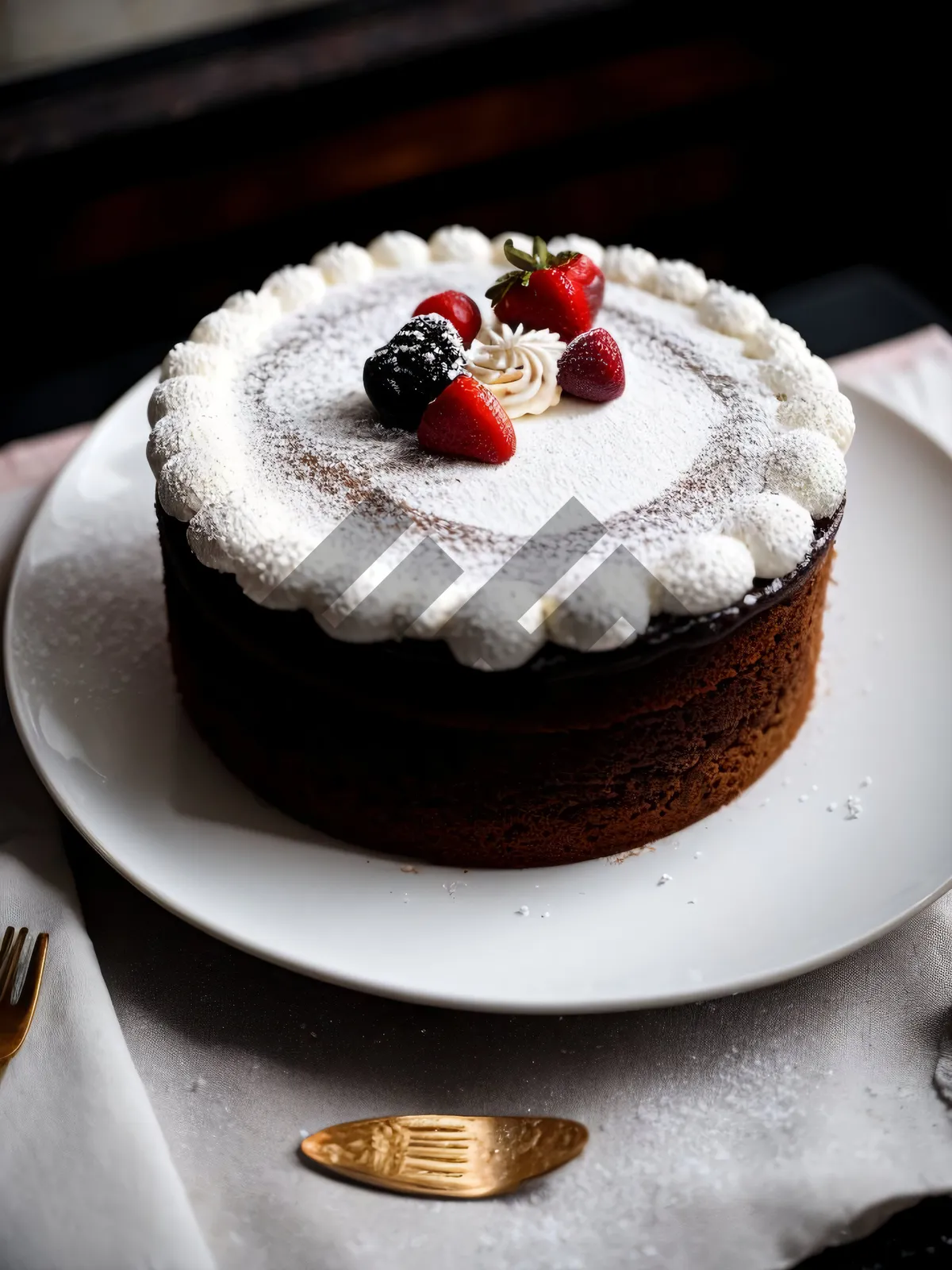 Picture of Delicious Cake with Sweet Fruit Toppings