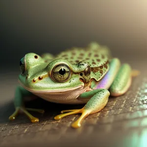 Colorful Eyed Tree Frog Close-up with Bulging Eyes