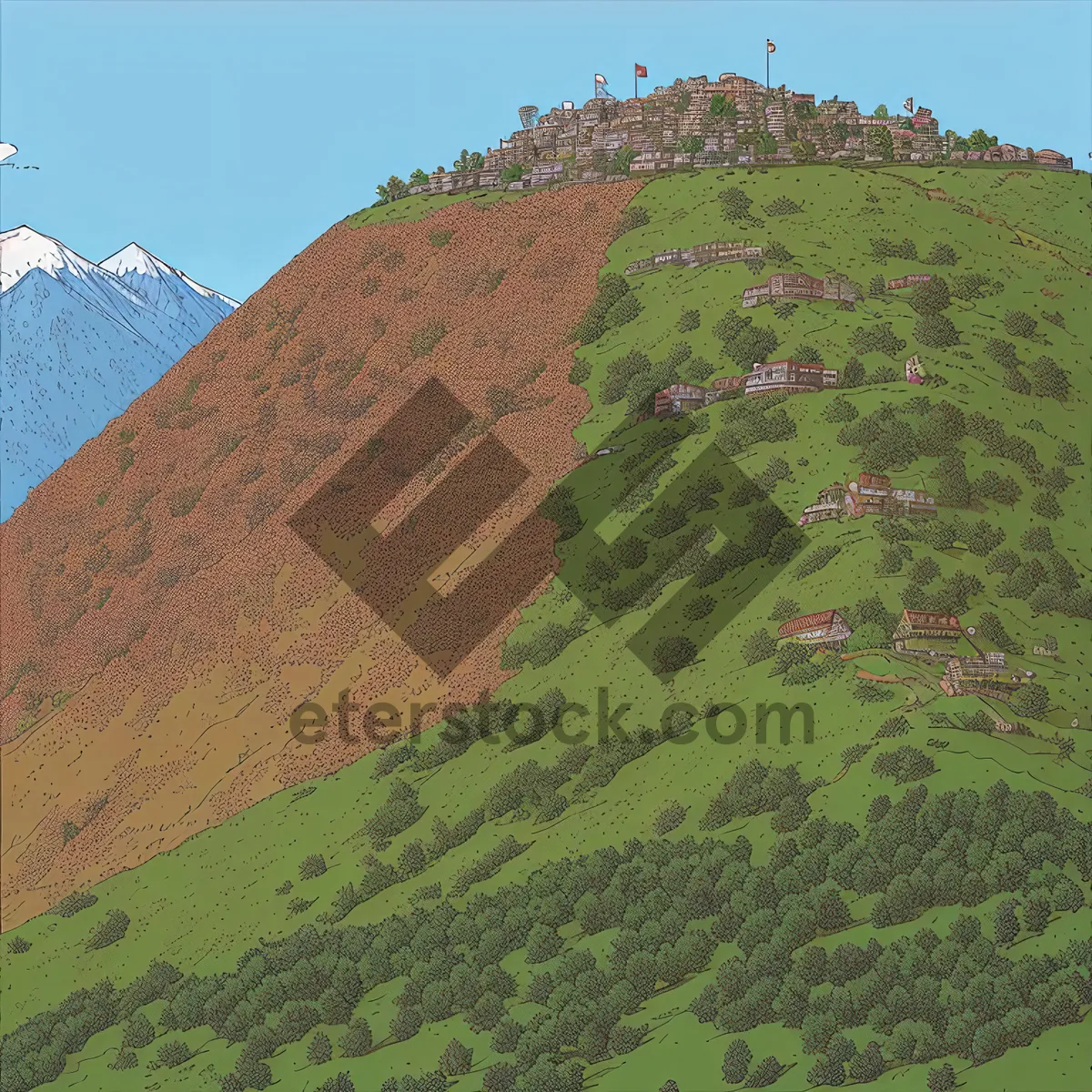 Picture of Scenic Hilltop Overlooking Majestic Mountains