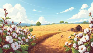 Summer Yellow Barn in Countryside Landscape