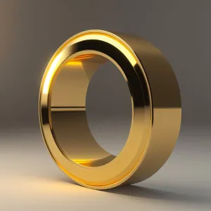 Golden 3D Circle Symbol Design