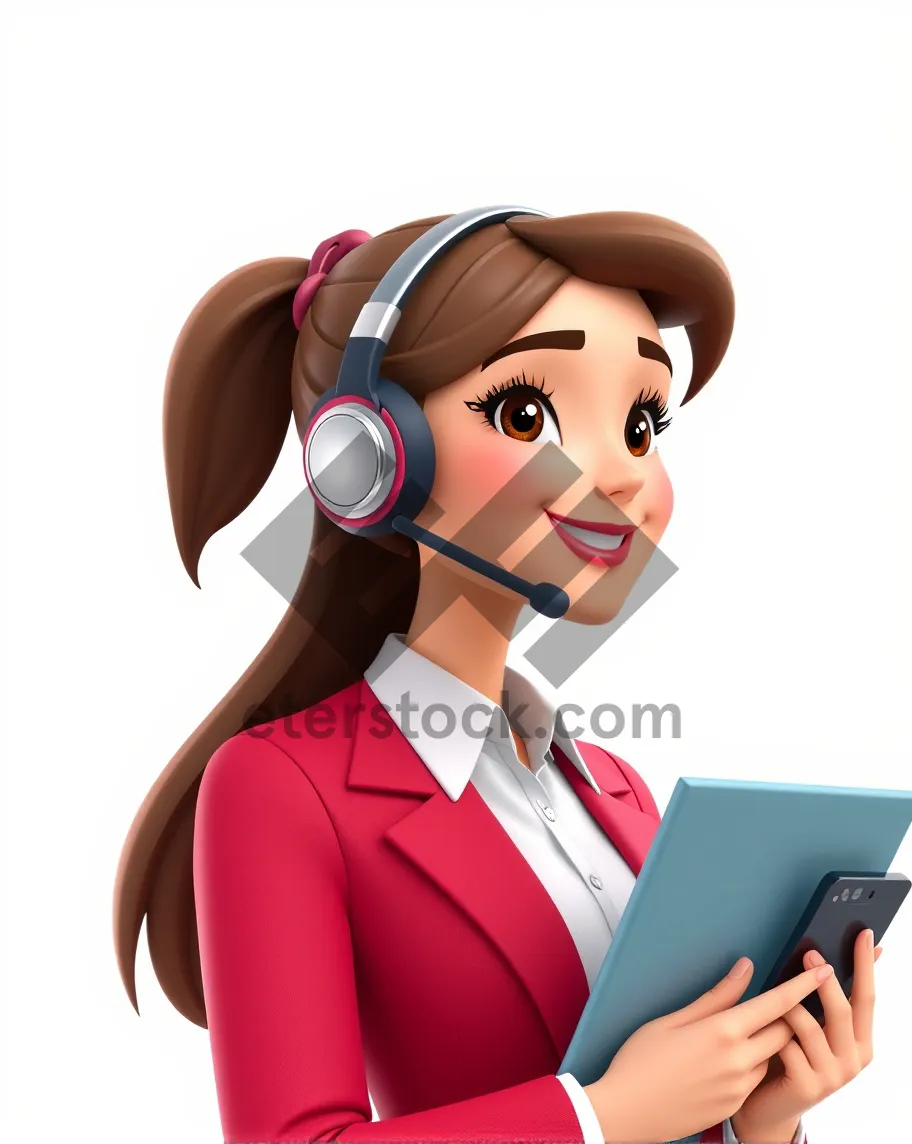 Picture of Cartoon person with headset clip art