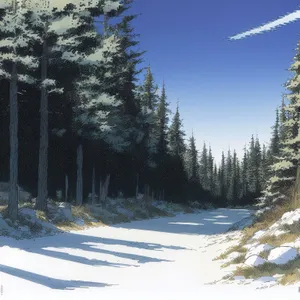 Frosty Mountain Landscape in Winter Wonderland
