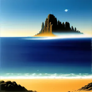 Sunset over Clear Ocean Waters