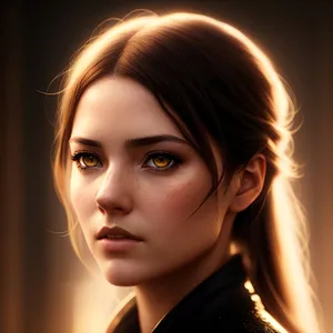 Elegant brunette beauty with captivating gaze