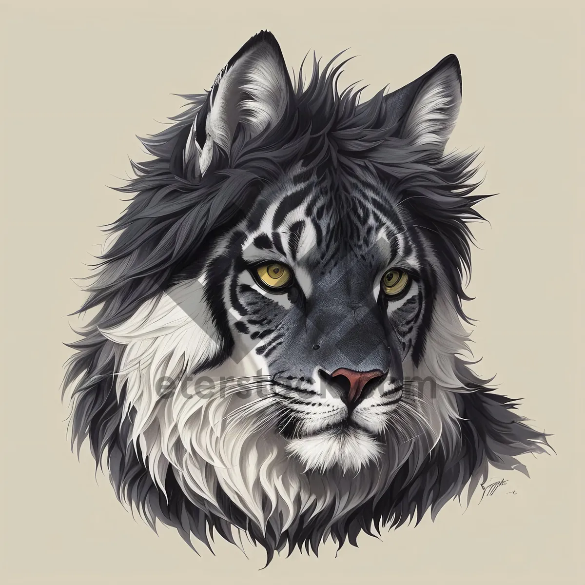 Picture of Fierce and Furry Tiger Gazing Intently