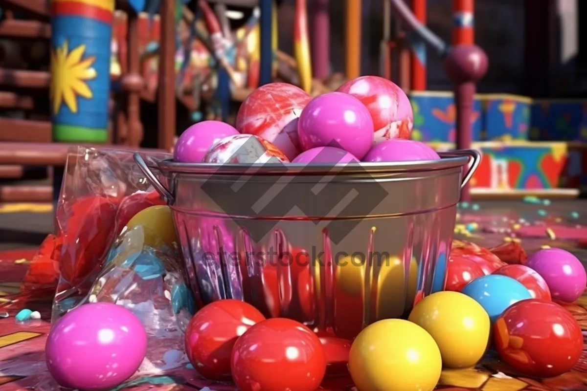 Picture of Colorful Easter Egg and Maracas Decoration