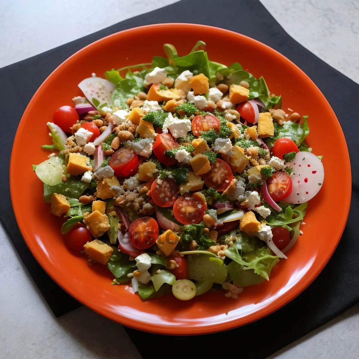 Picture of Fresh Salad Bowl with Legumes and Vegetables