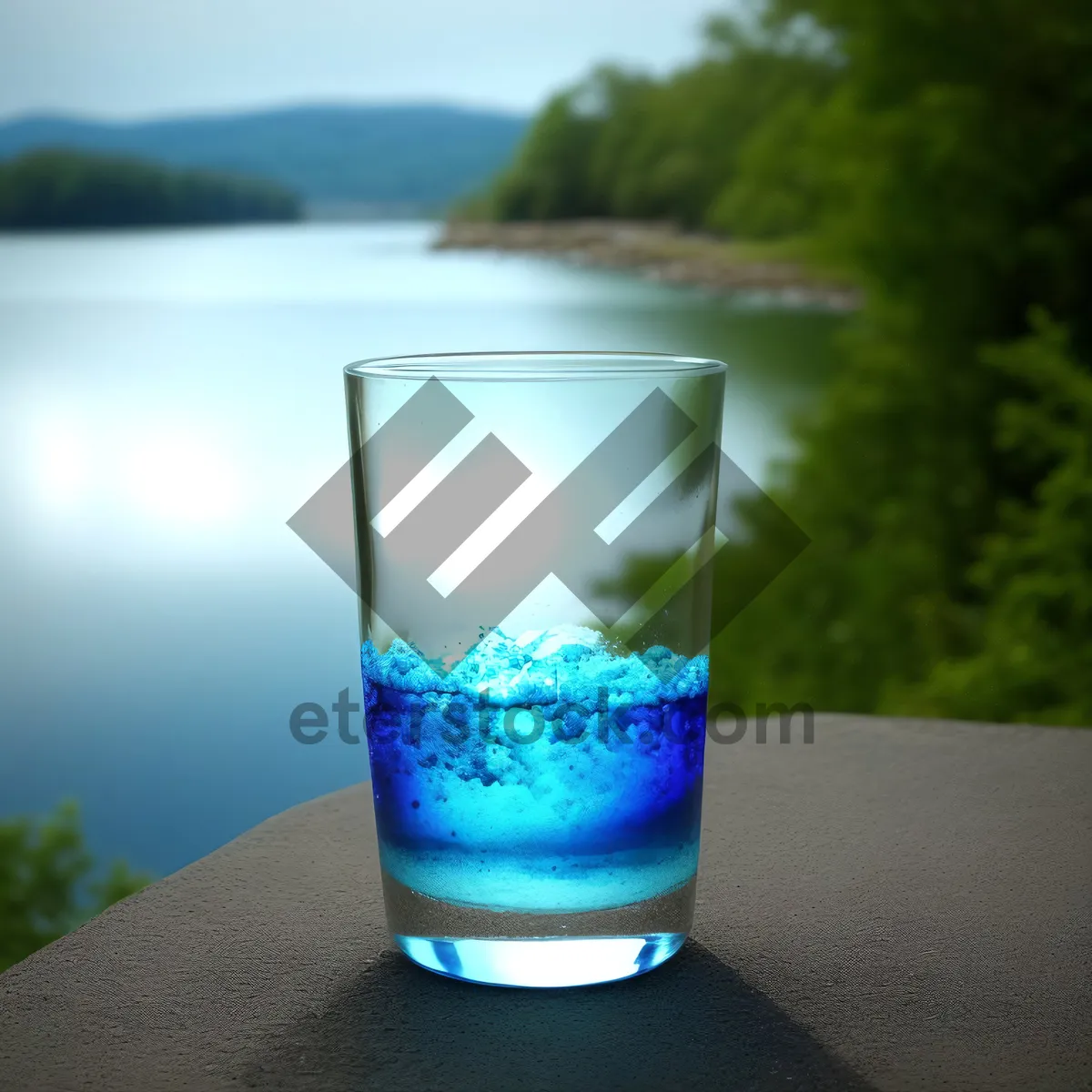 Picture of Refreshing Cold Beverage in Glass Container