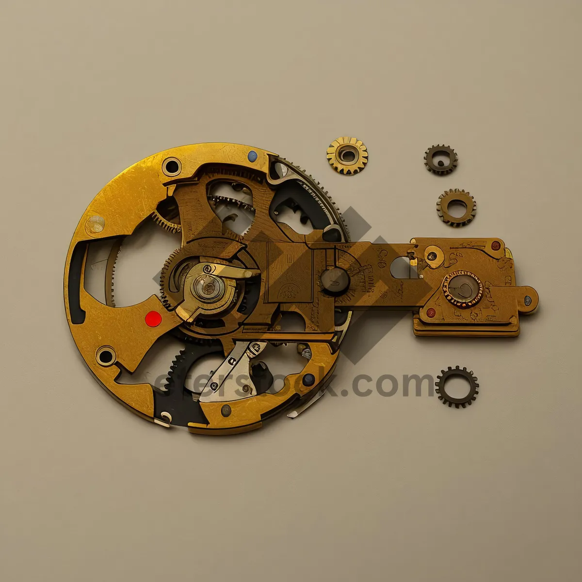 Picture of Gold Wall Clock Timepiece Device