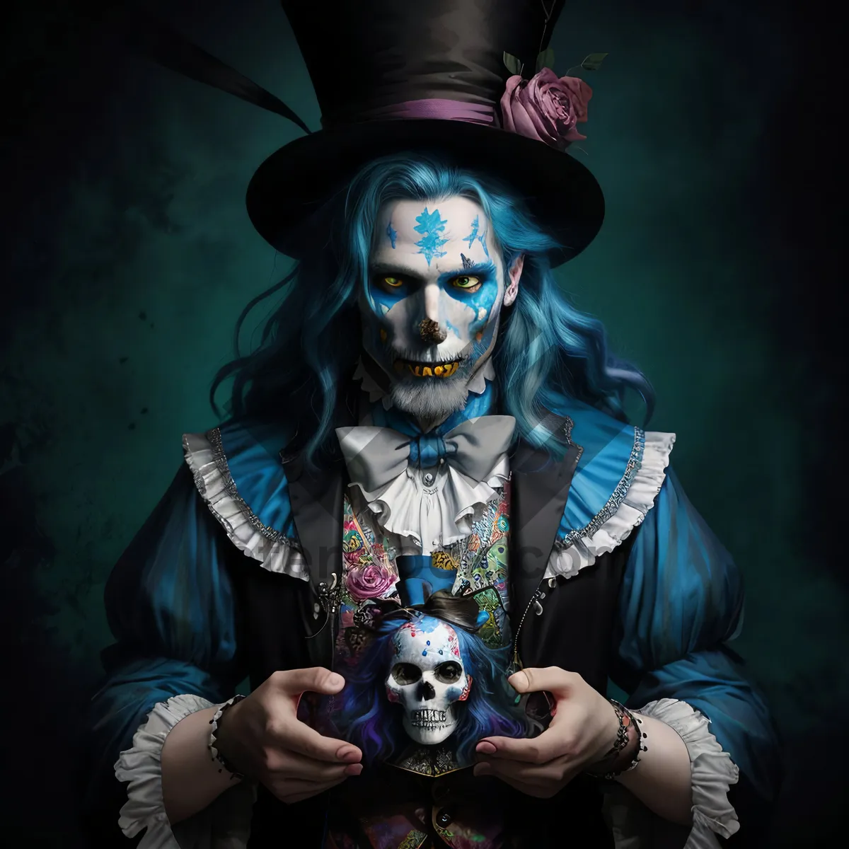 Picture of Black Sorcerer Mask Portrait Art Costume