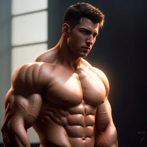 Powerful Posing: Muscular Torso of an Attractive Bodybuilder