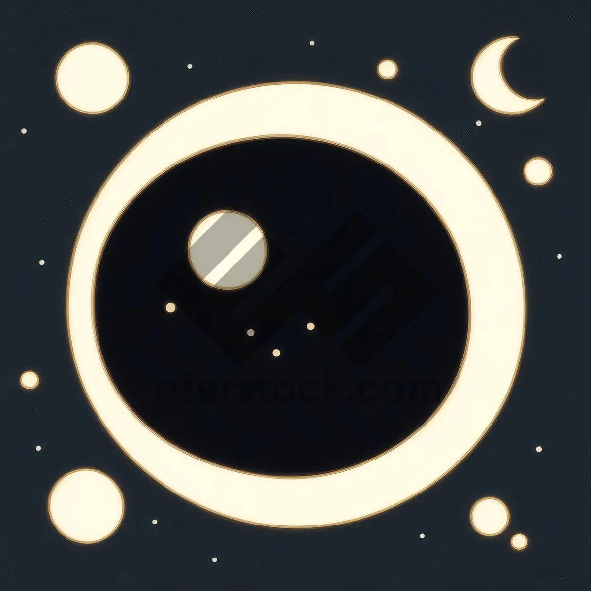 Picture of Shimmering Night Sky: Moonlight Graphic with Bright Stars