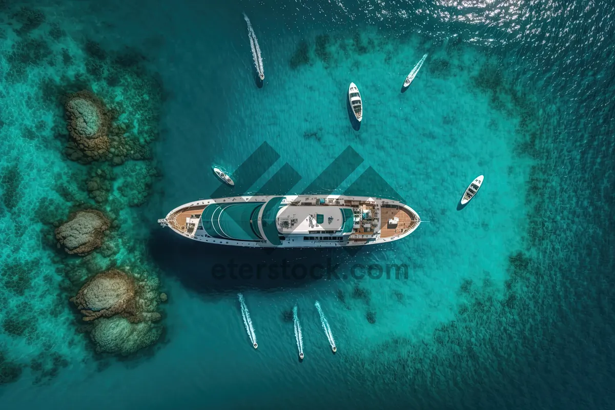 Picture of Airship over ocean water travel vacation craft