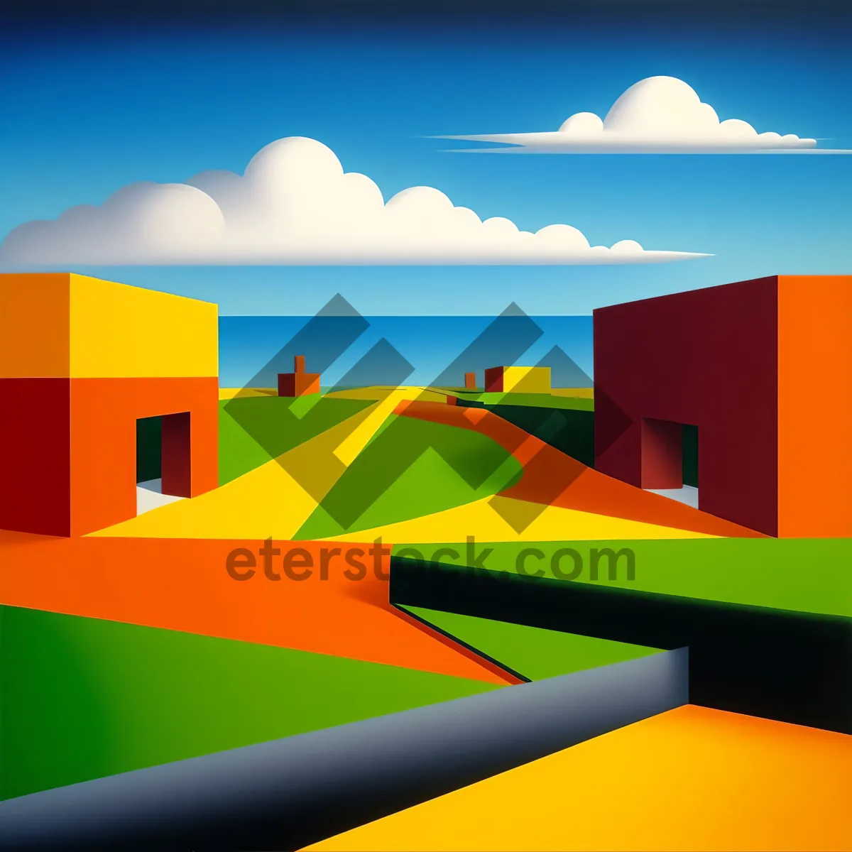 Picture of Artistic Graphic Design Sign against Sky