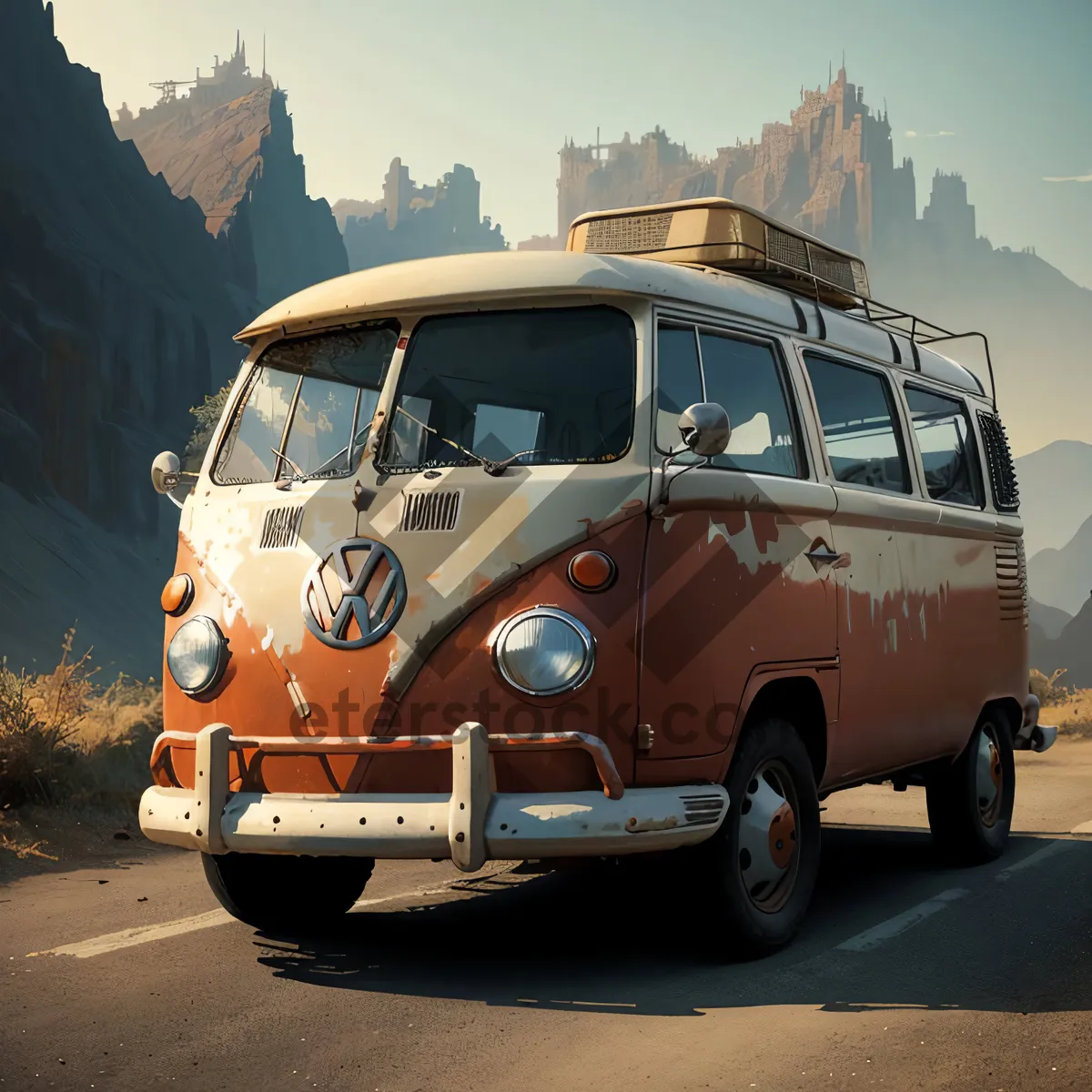 Picture of Highway Drive: Camper Van on Open Road