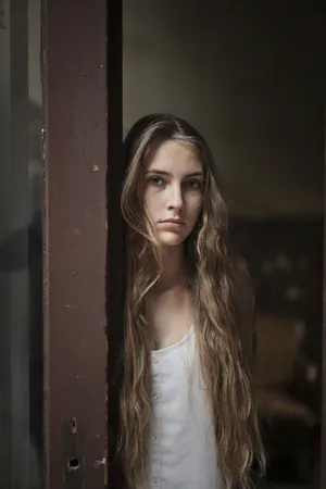 Sensual brunette model with attractive makeup and style
