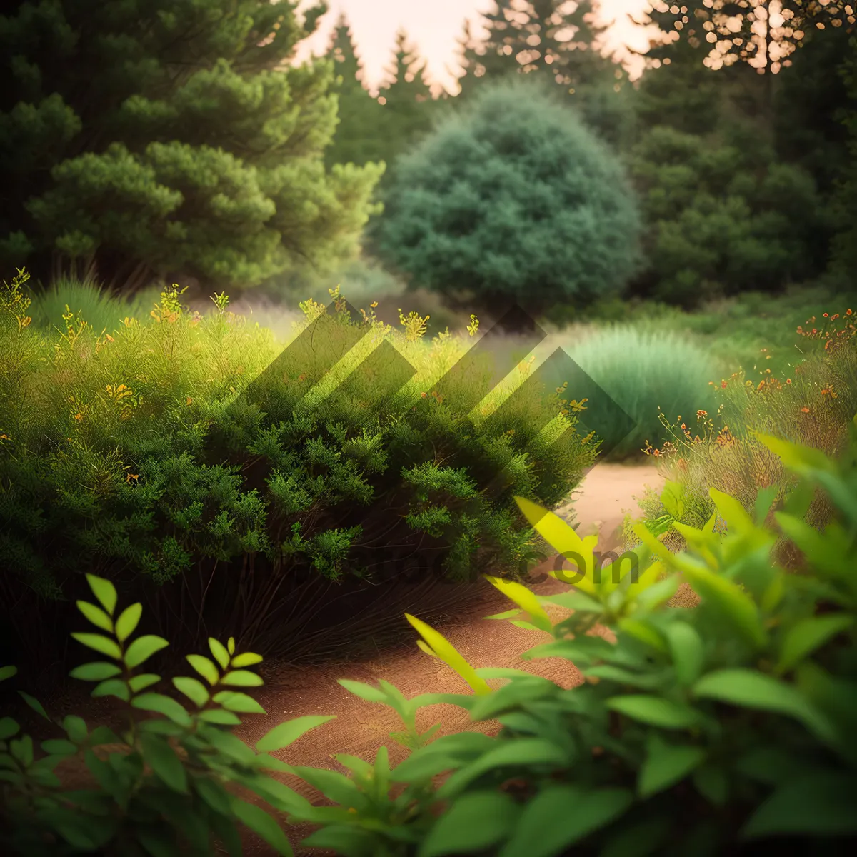 Picture of Serene Aquatic Forest in Lush Green Landscape