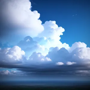 Vibrant Summer Sky with Fluffy Cumulus Clouds