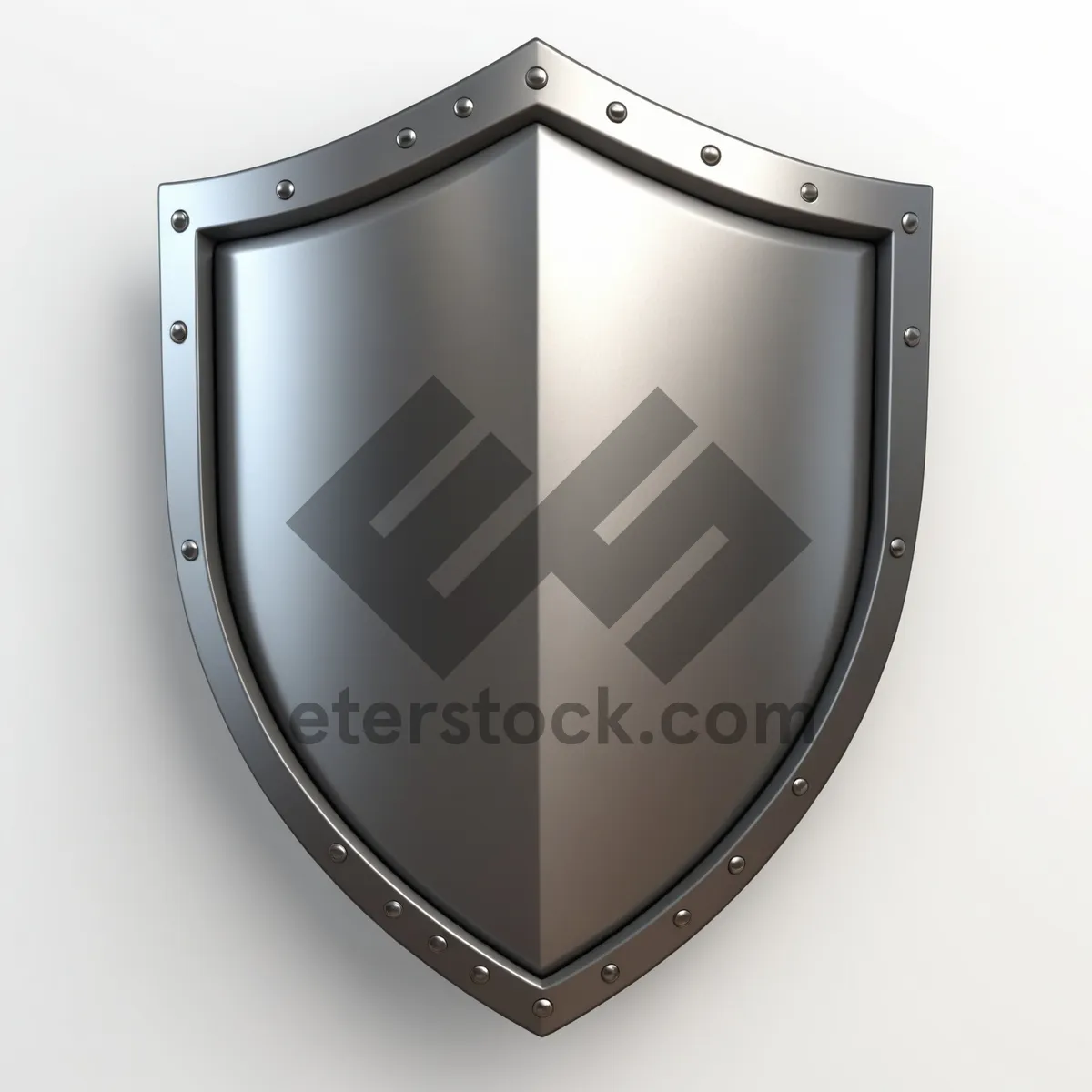 Picture of Shiny metal shield emblem design icon