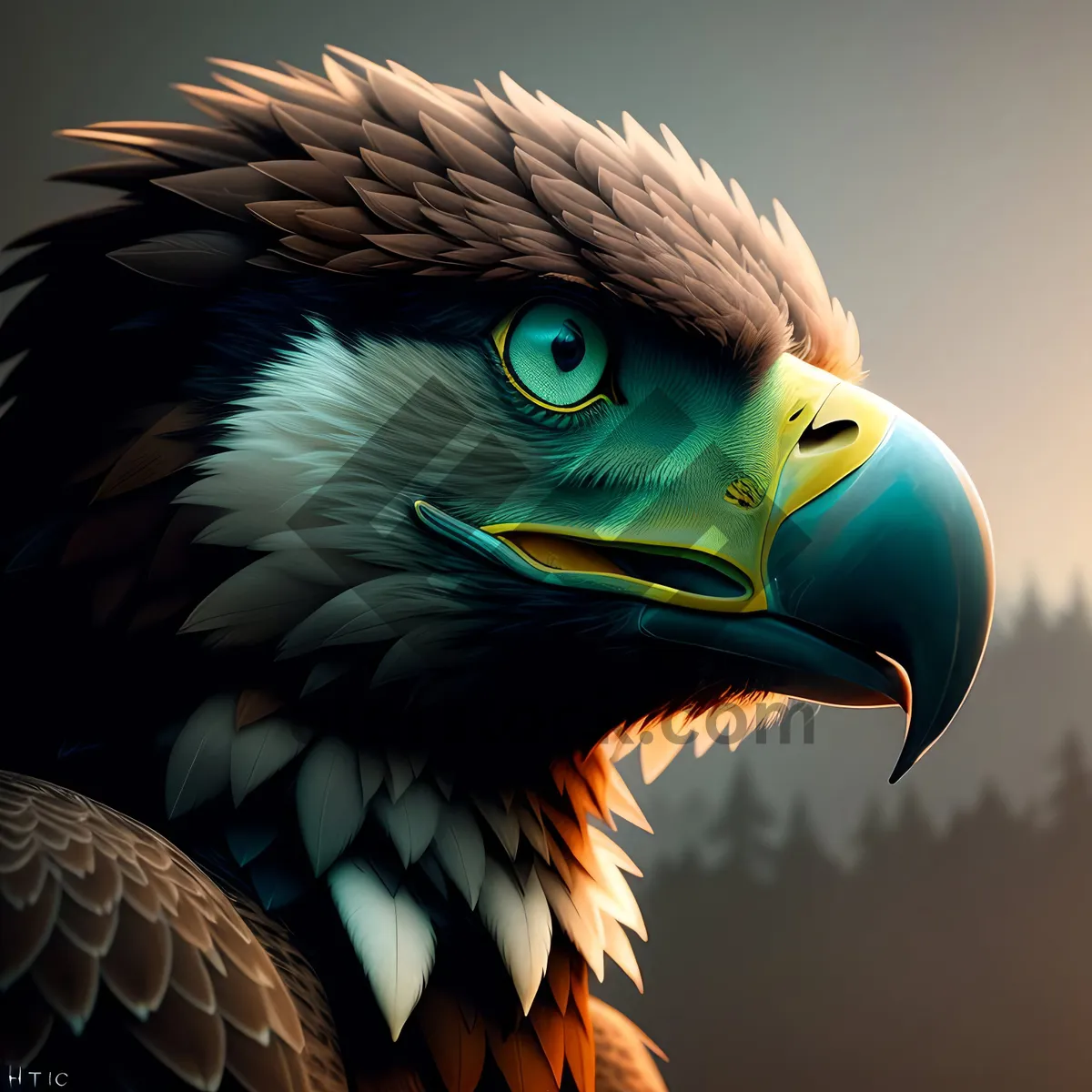 Picture of Majestic Bald Eagle in Close-Up Portrait