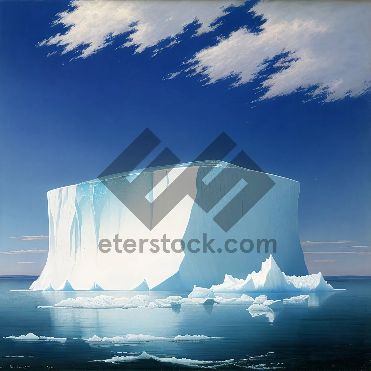 Picture of Arctic Sky: Iceberg Landscape Surrounded by Clouds