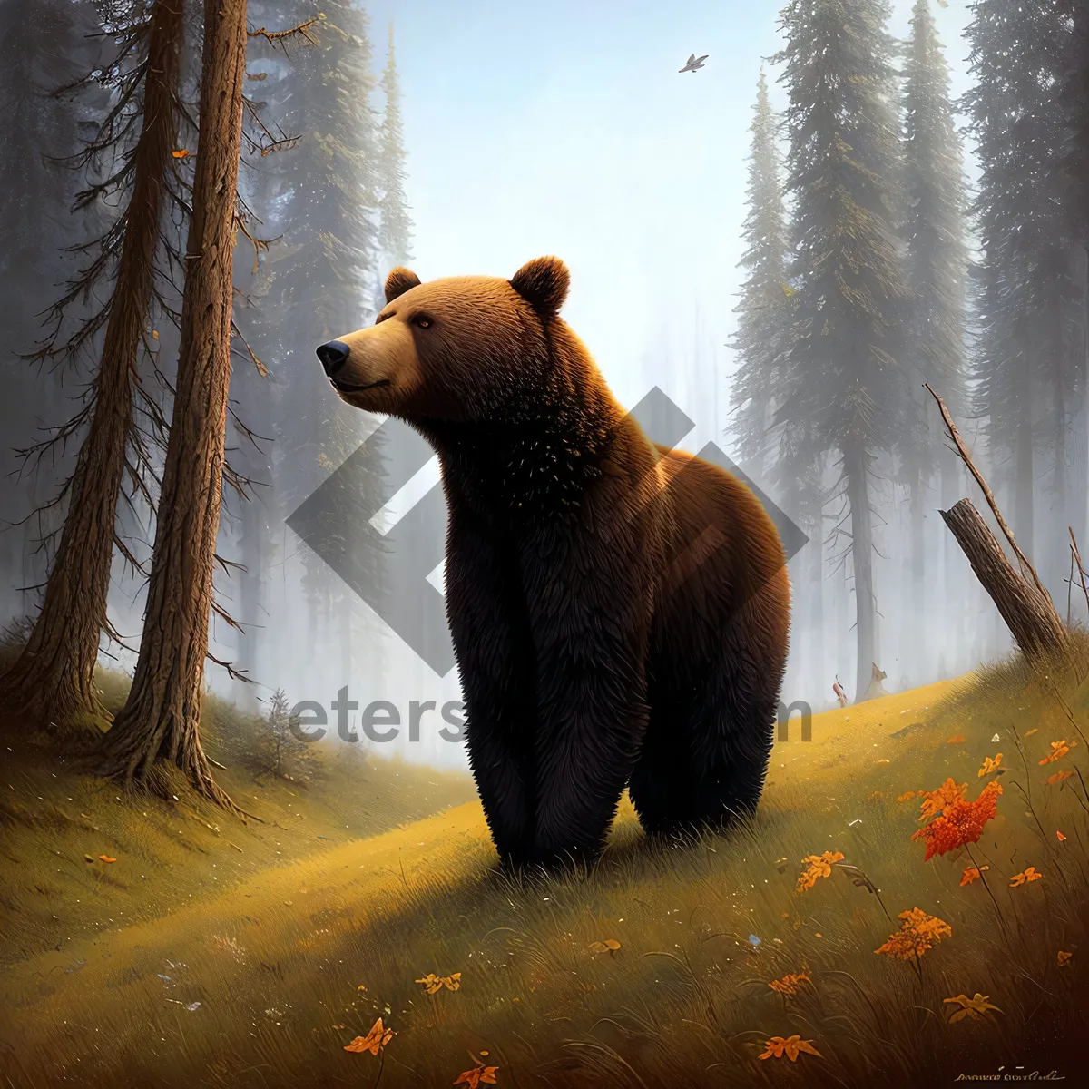 Picture of Majestic Brown Bear in the Wild