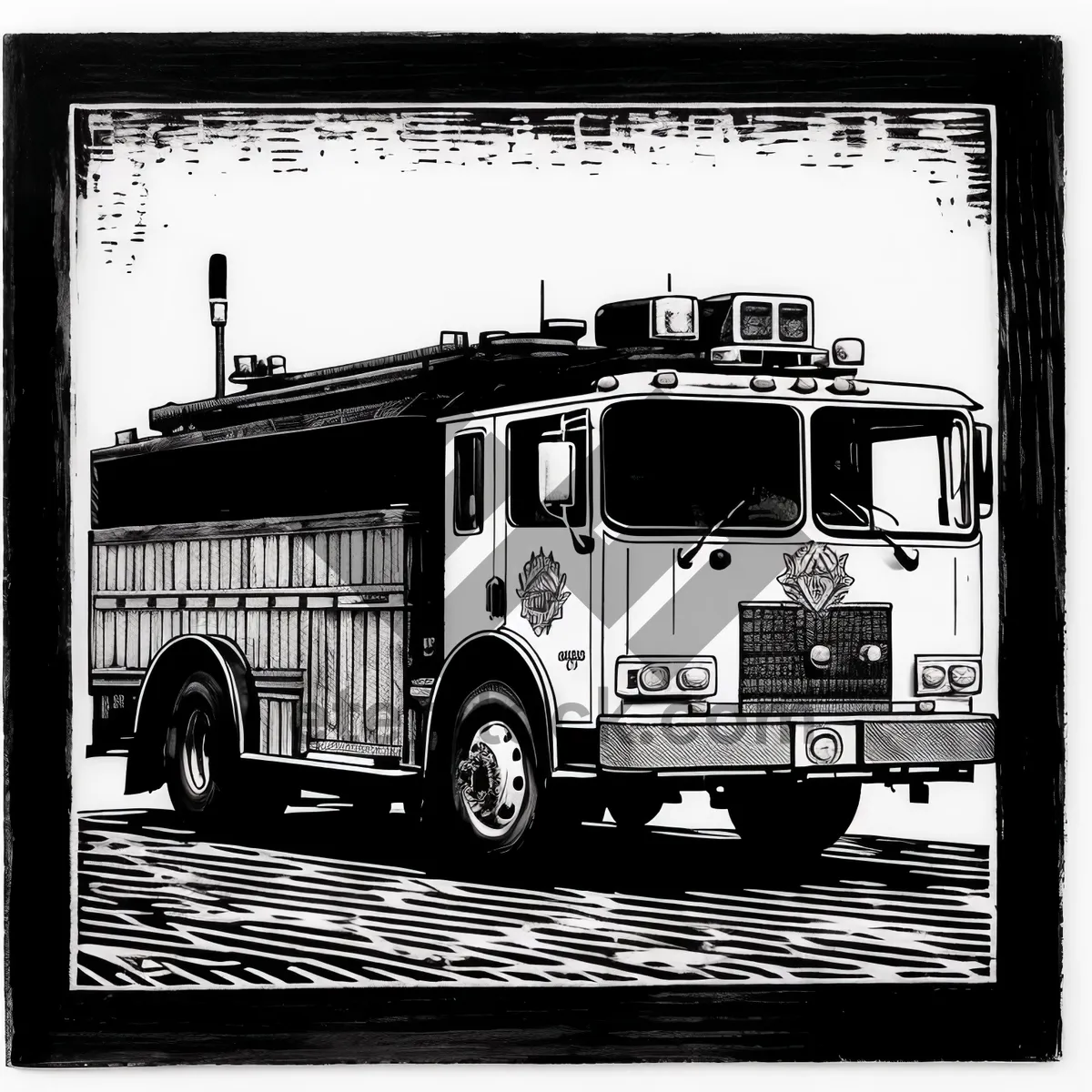 Picture of Road Transportation: Truck, Bus, Car, Fire Engine