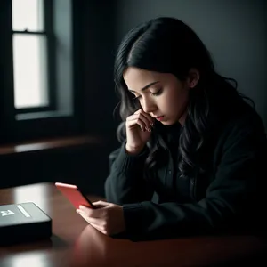 Smiling Businesswoman with Laptop and Headset