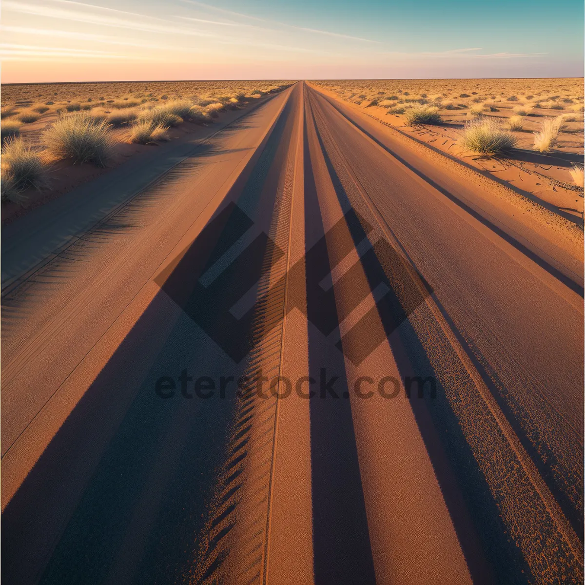 Picture of Vibrant Sunset on Desert Highway