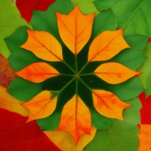 Floral Maple Leaf Design - Decorative Art Backdrop