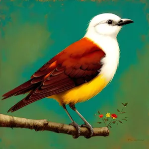Vibrant Tropical Bird with Colorful Feathers