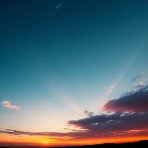 Heavenly Sunset: Radiant Colors Over the Sea