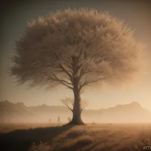 Twilight over Serene Winter Countryside