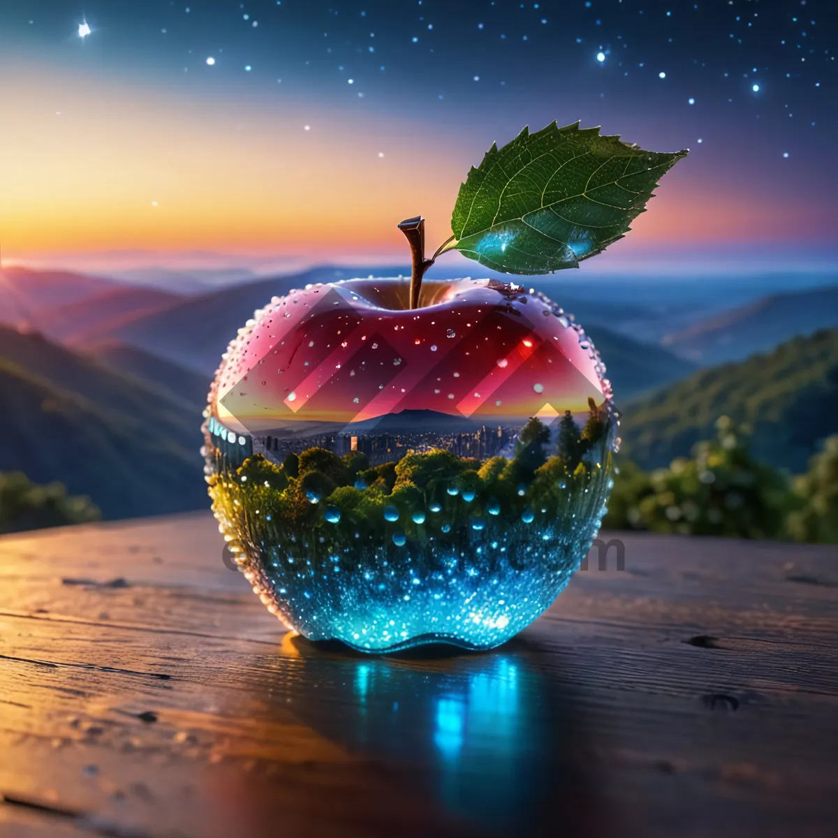 Picture of juicy red apple, fresh and delicious fruit option