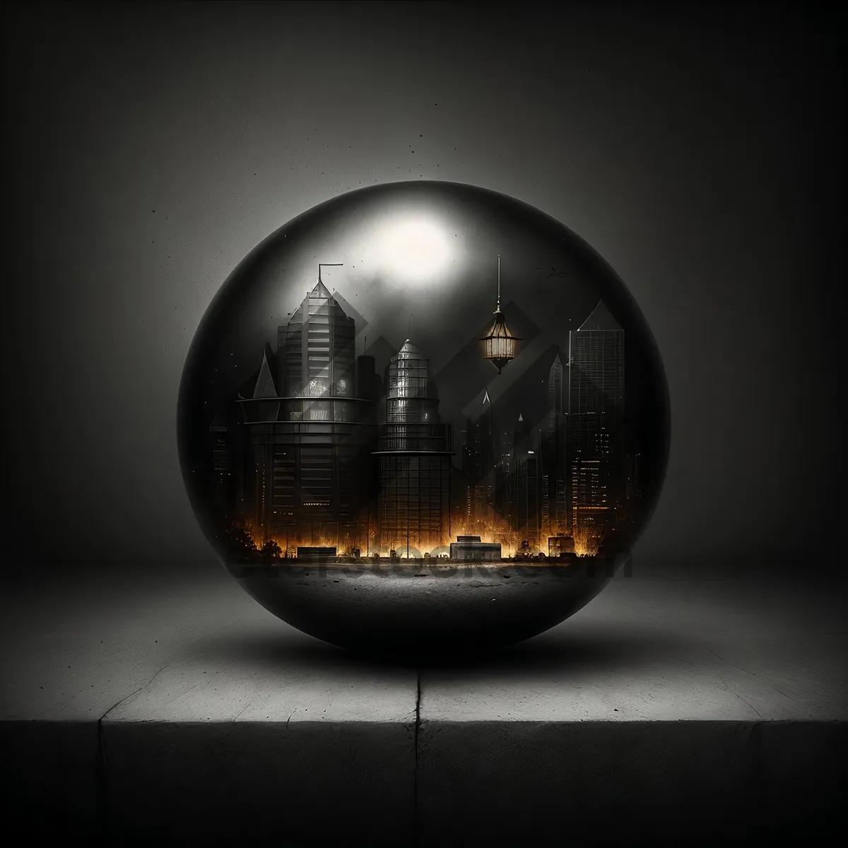 Picture of Earthly Reflection: Illuminated Global Sphere