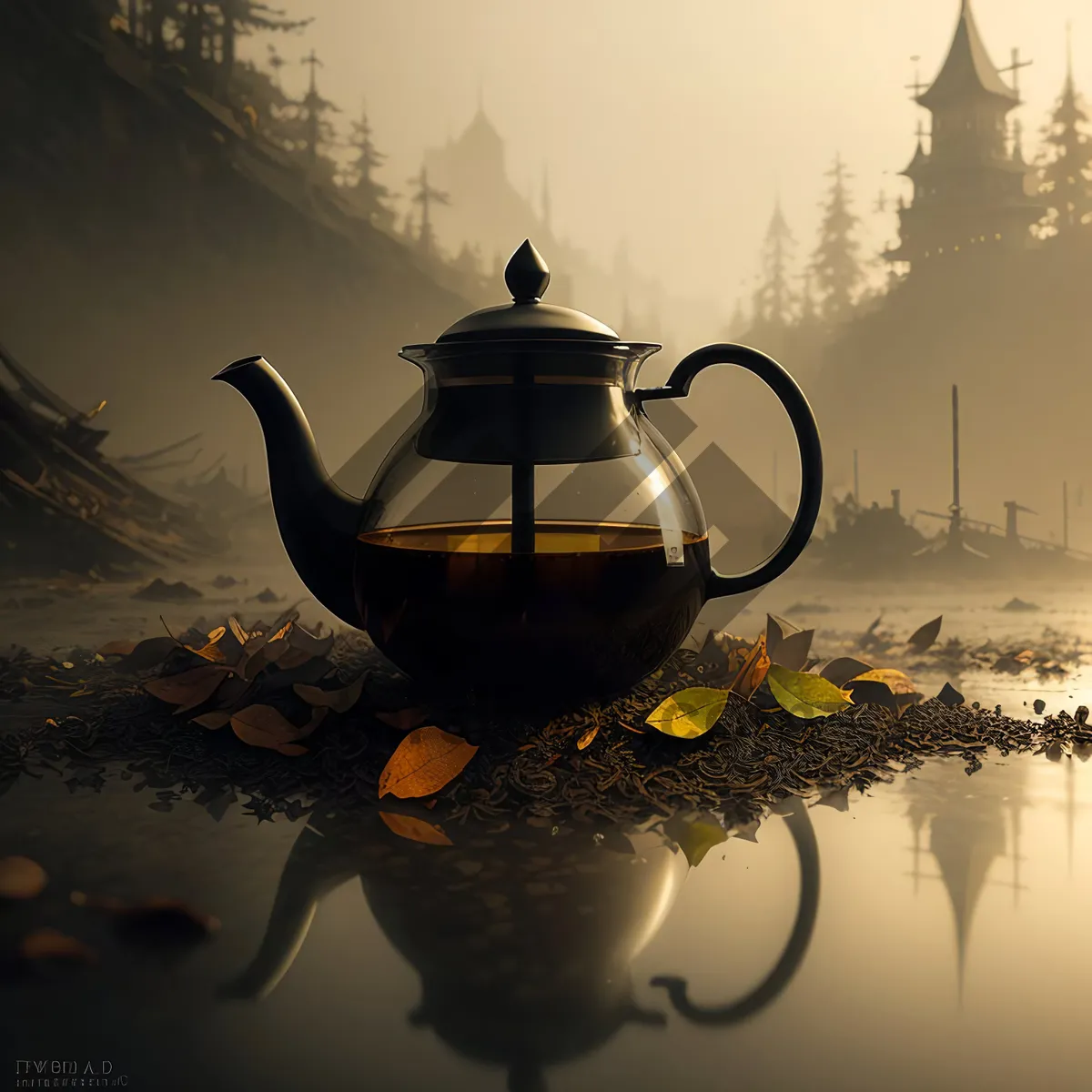 Picture of Traditional Teapot: A Timeless Vessel for Hot Herbal Tea