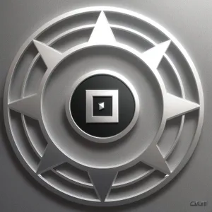 Modern 3D Metallic Round Button Icon