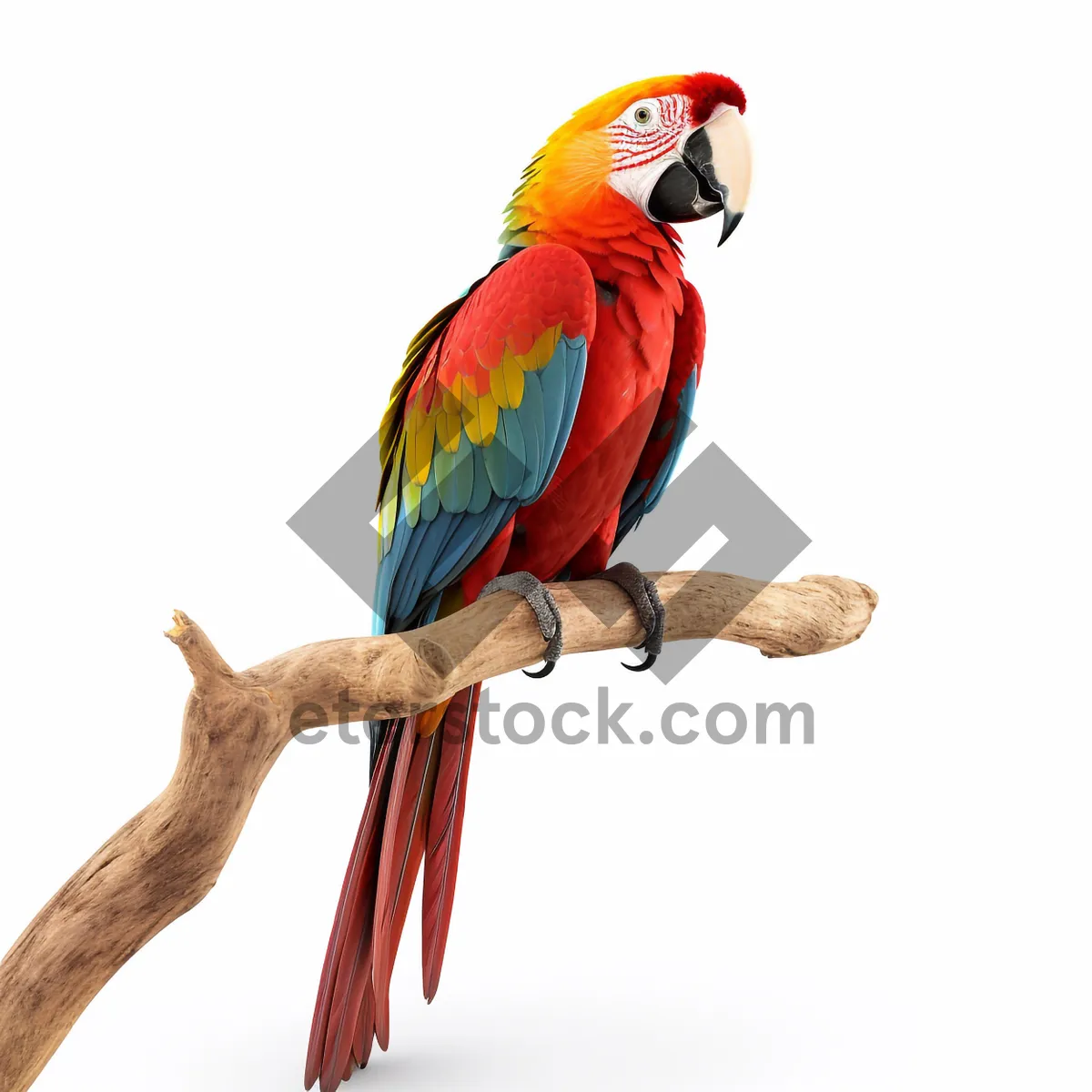 Picture of Vibrant Yellow Macaw Bird with Colorful Feathers