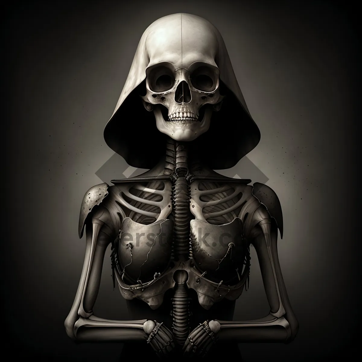 Picture of Anatomical Skeleton Bust: Scientific 3D Skull Sculpture