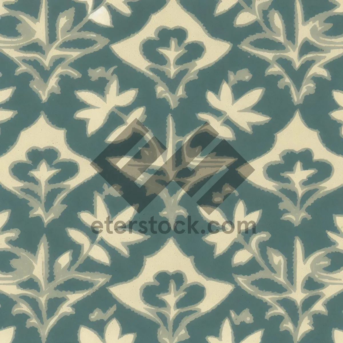 Picture of Retro floral damask pattern on seamless tile