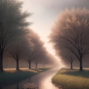 Stunning Celestial Sunrise over Majestic Landscape