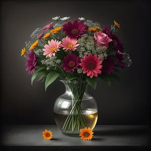 Colorful Spring Blossom Bouquet in Vase