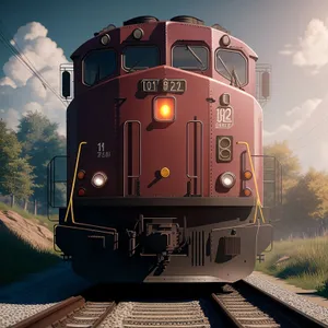 Vintage Electric Passenger Train at Railway Station