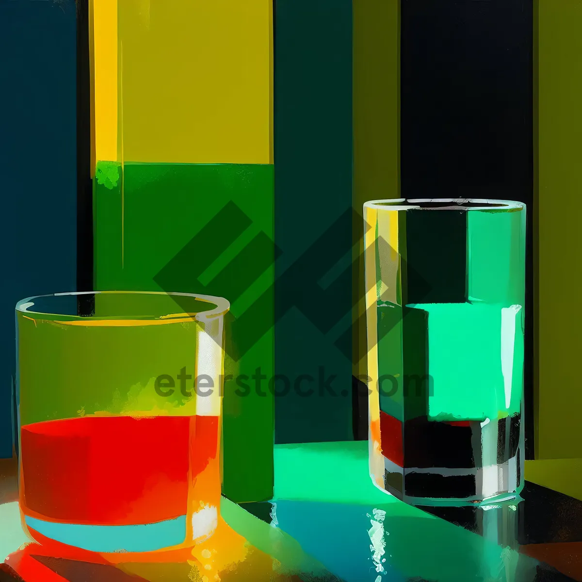 Picture of Refreshing Party Drink in Glass Container