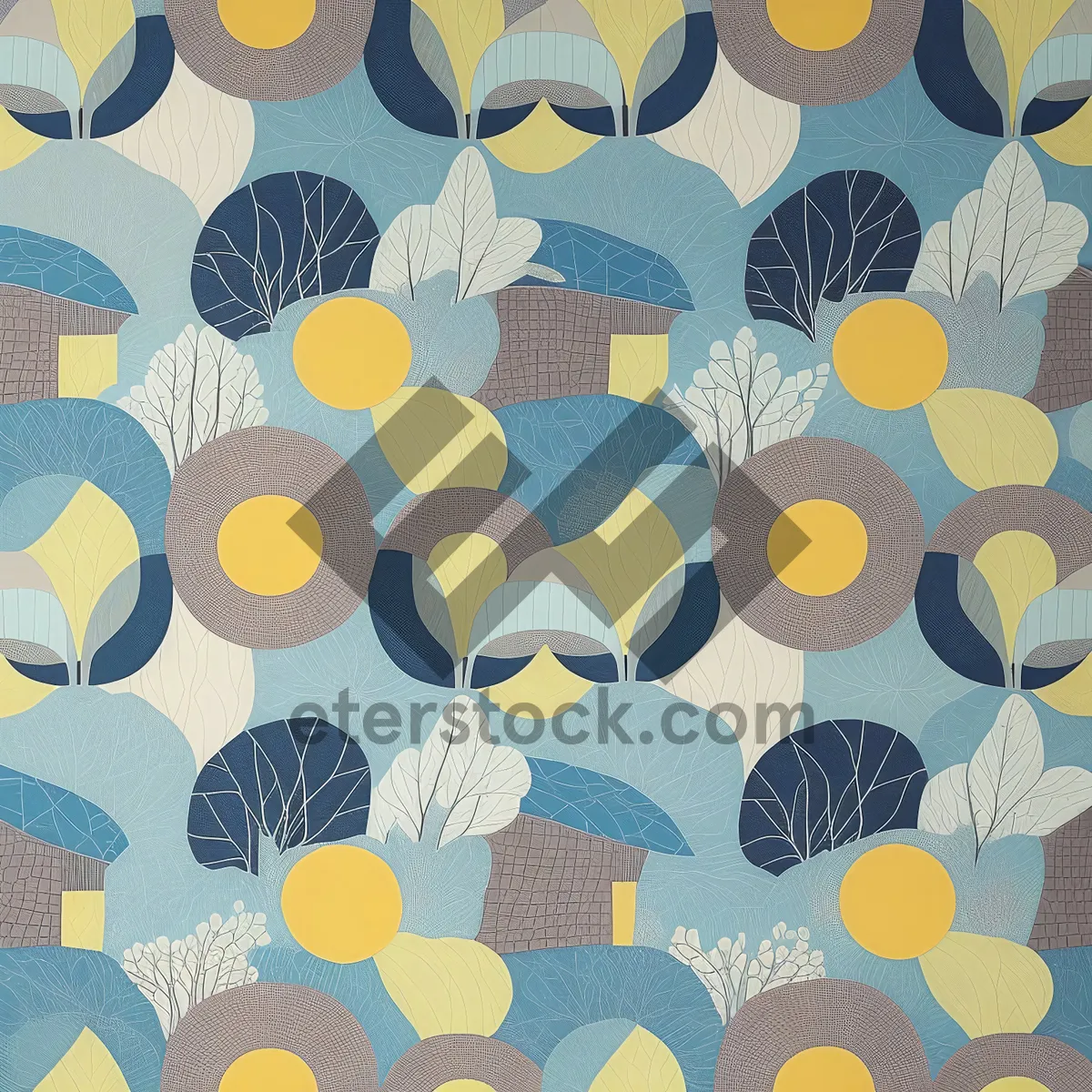 Picture of Floral Vintage Fabric Texture Curtain Design