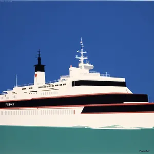 Luxury liner cruising the open seas.