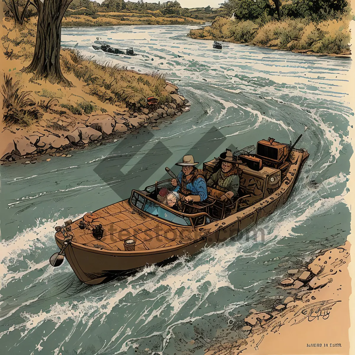 Picture of Summer Sea Escape: Tranquil Waters and Majestic Vessel