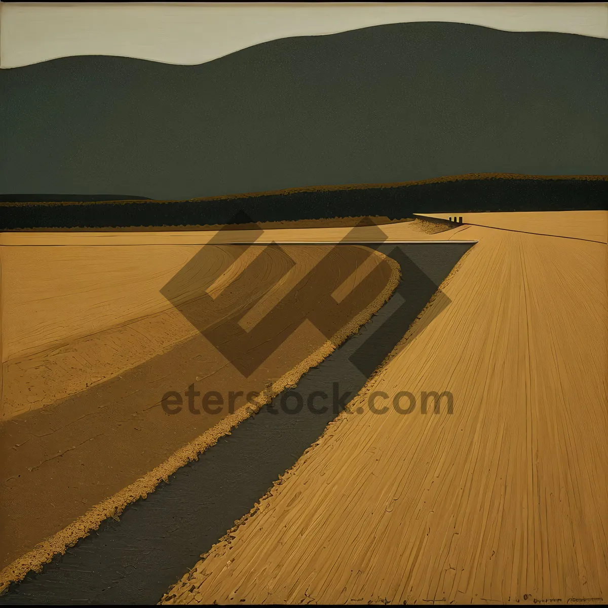 Picture of Sandy Desert Road Amidst Vast Landscapes