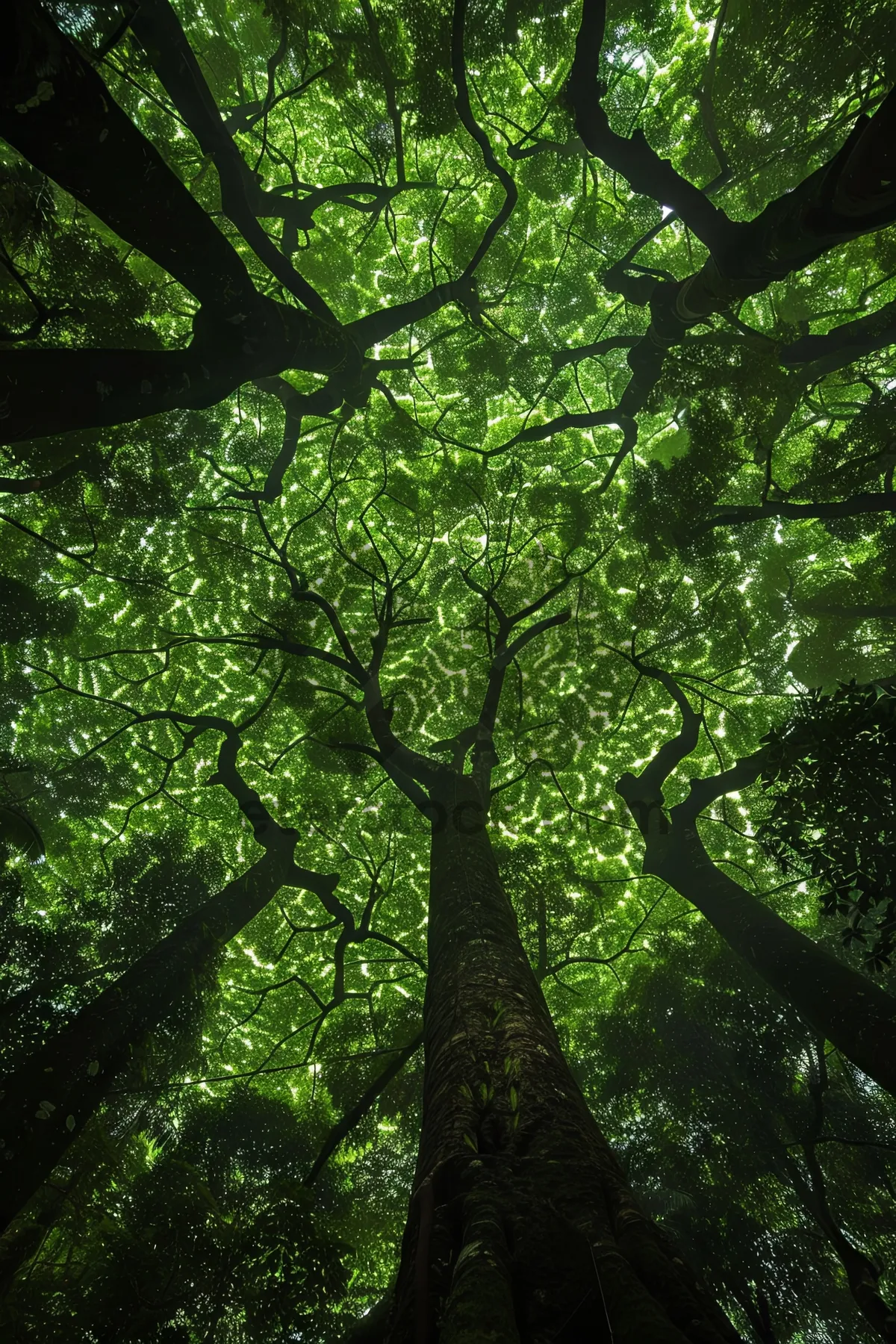 Picture of Lush Summer Landscape in Sunlit Woods